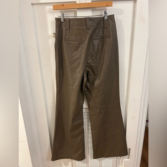 Anthropologie Maeve The Naomi Wide-Leg Flare Pants Faux Leather Edition - Picture 4 of 7